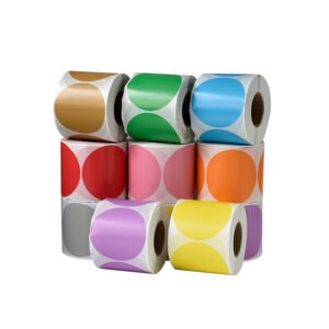Colored Round Thermal Labels – Waterproof, Oil-Resistant, Scratch-Resistant
