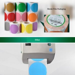 colored round thermal labels in multiple colors